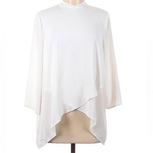 Zara Basic Long Sleeve Mock Neck Blouse